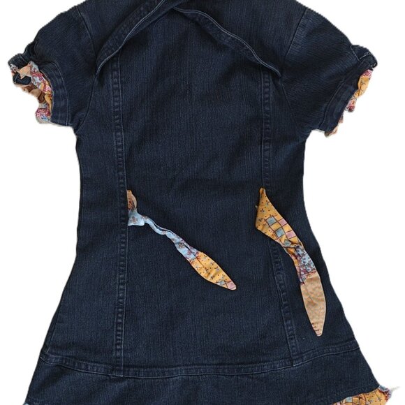 🌸 Lilica Ripilica Girls Denim Dress – Size 4 – Embroidered Floral - Picture 2 of 3